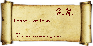 Haász Mariann névjegykártya