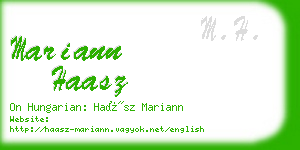 mariann haasz business card